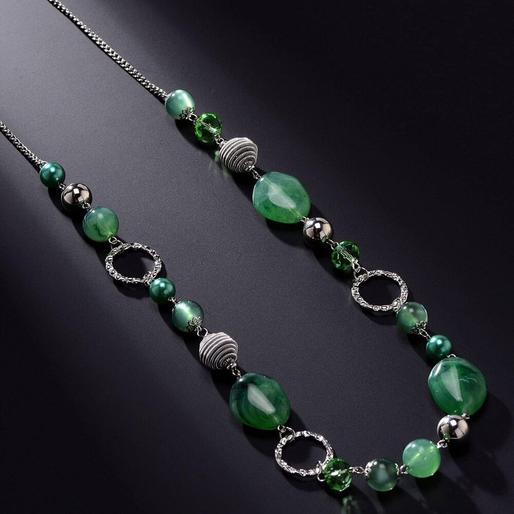 Long Beaded Necklaces For Women - Sweater Chain Fashion Jewelry Necklace Gifts F - Picture 4 of 6
